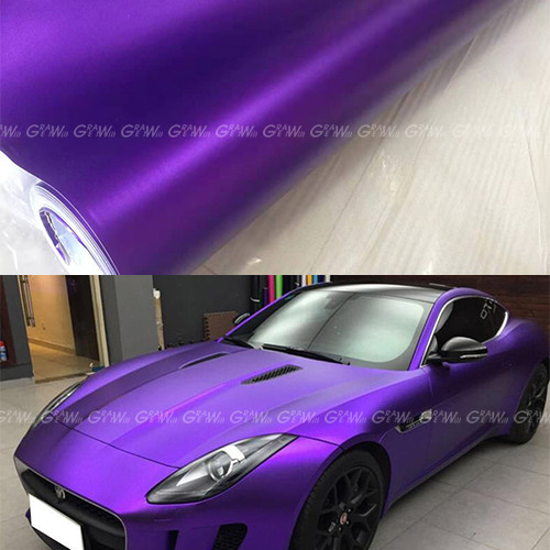 Purple Satin Chrome Vinyl Wrap Film With Air Release Purple Matte